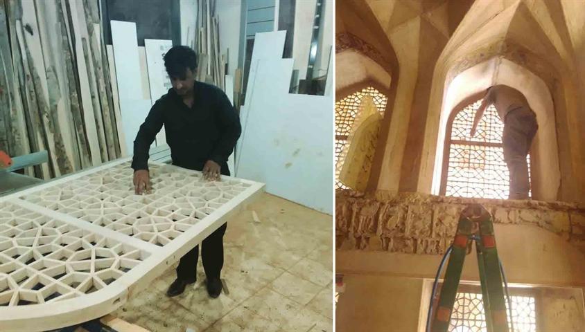 مرمت سازه های چوبی و تزئینی عمارت کاخ هشت بهشت اصفهان آغاز شد